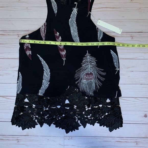 Revolve Line & Dot Navy Blue, Feather Print Tank - Picture 3 of 8